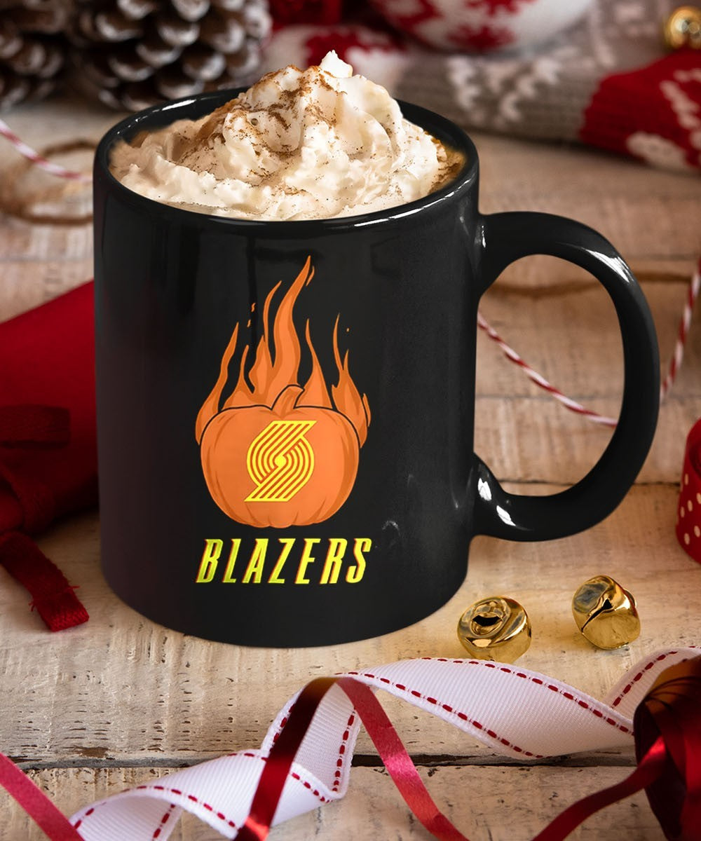 Portland Trail Blazers flaming pumpkin Halloween 2025 shirt