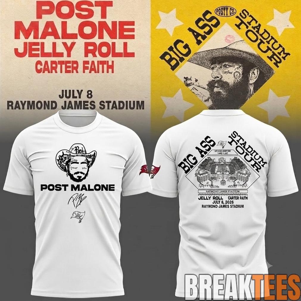 Post Malone x Tampa Bay Buccaneers Big Ass Stadium Tour 2026 Shirt