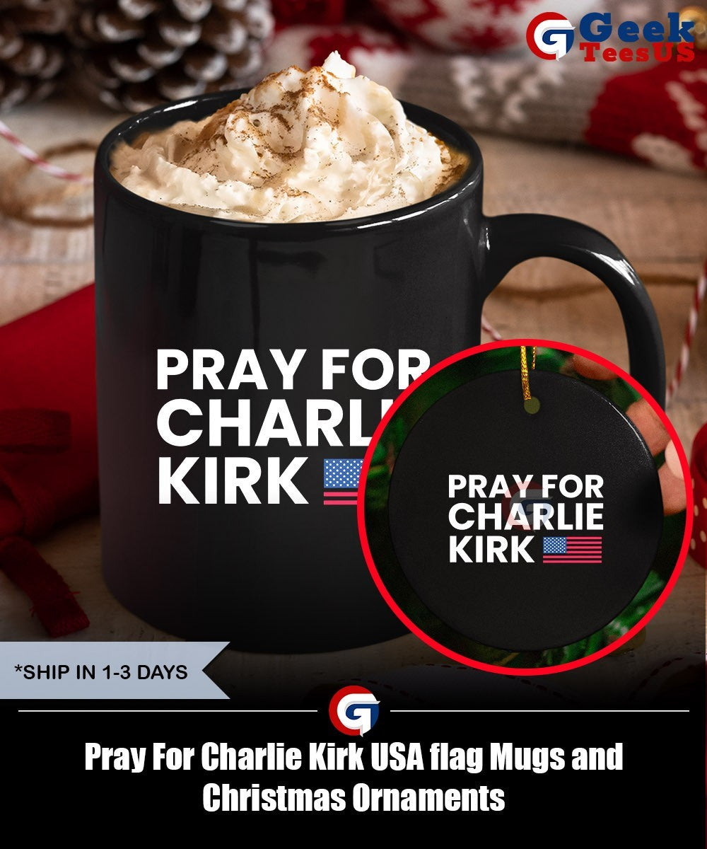 Pray For Charlie Kirk USA flag shirt