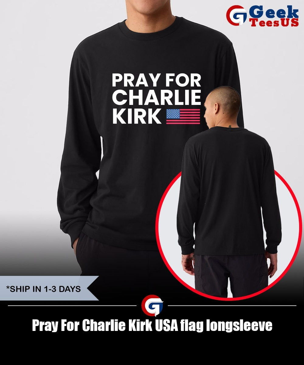 Pray For Charlie Kirk USA flag shirt
