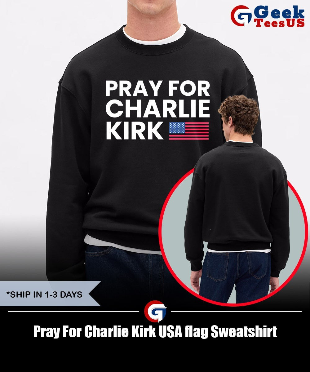 Pray For Charlie Kirk USA flag shirt