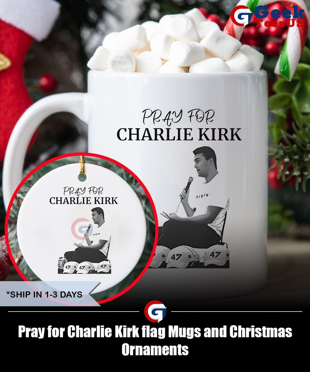 Pray for Charlie Kirk flag shirt