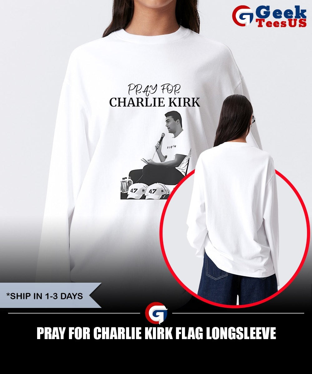 Pray for Charlie Kirk flag shirt