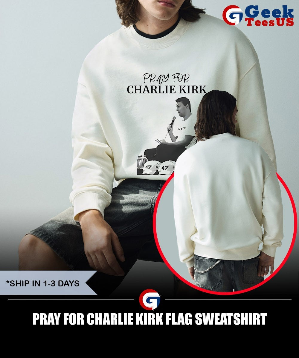 Pray for Charlie Kirk flag shirt
