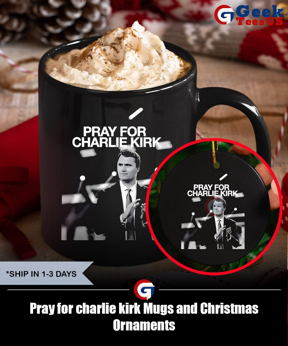 Pray for charlie kirk portrait shirt