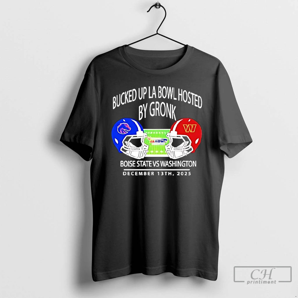 Premium Boise State Broncos Vs Washington Huskies 2025 Bucked Up La Bowl Helmets T Shirts