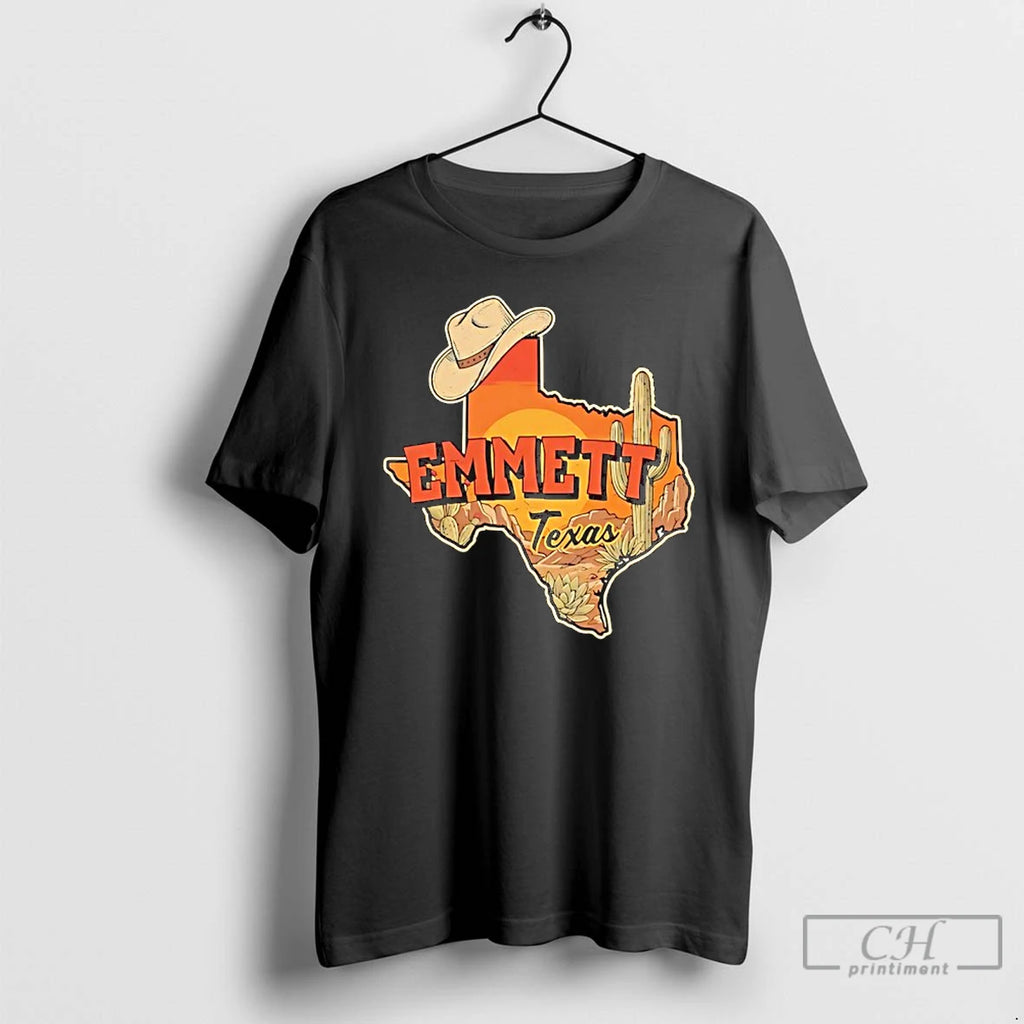 Premium Emmett Texas Cowboy Hat Desert Cactus Sunset Vintage