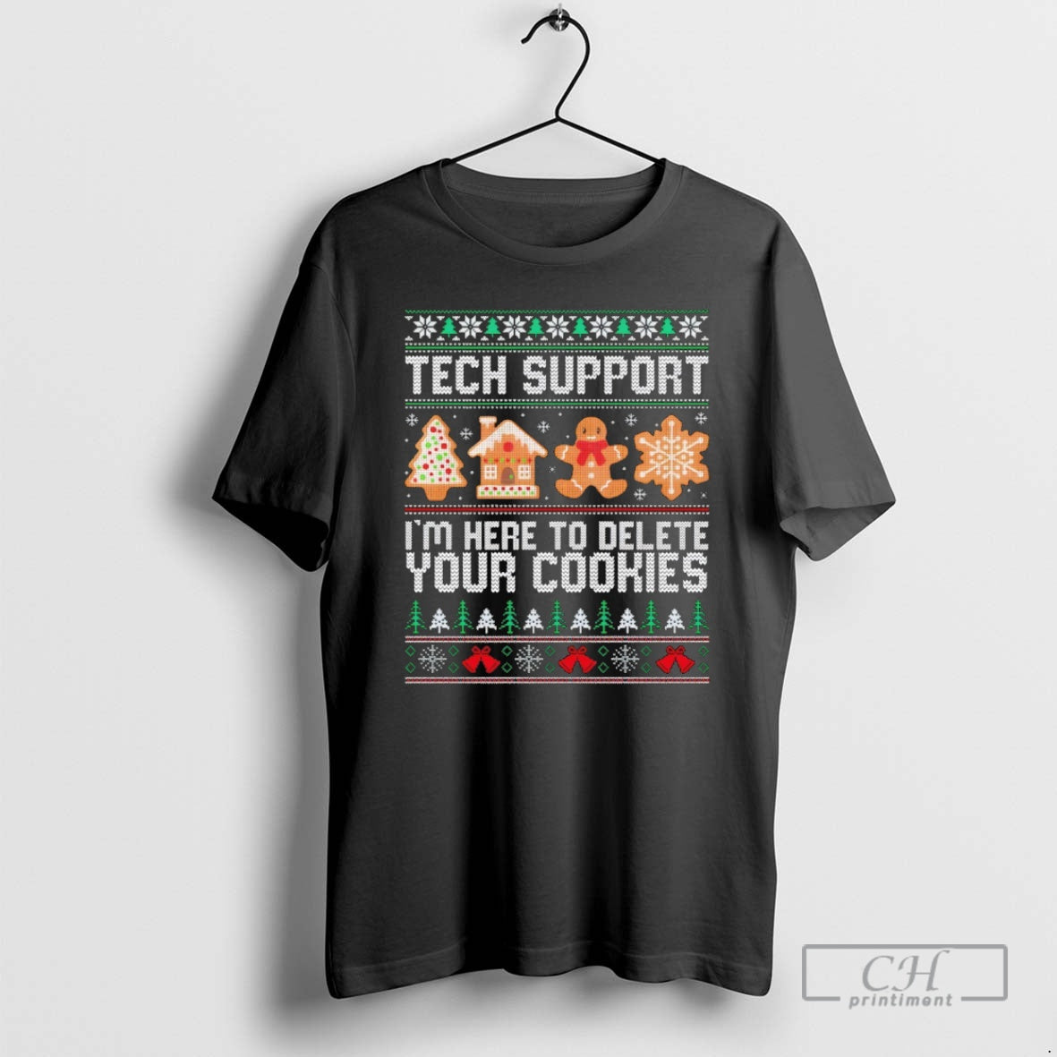 Premium Gingerbread Man Tech Support Im Here To Delete Your Cookies Christmas Shirt Sweater