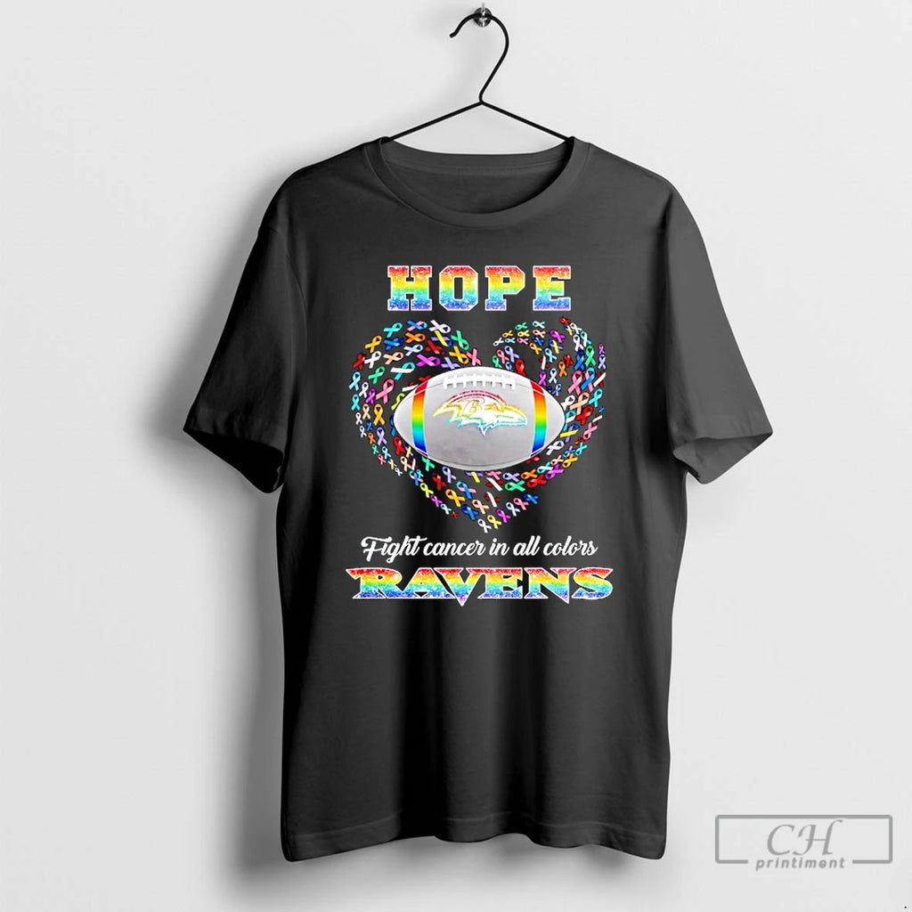 Premium Hope Baltimore Ravens Fight Cancer In All Colors T Shirts