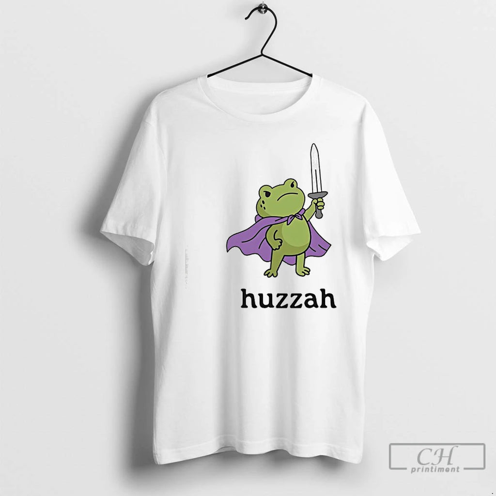 Premium Huzzah Frog Wearing Purple Cloak And Holding Sword