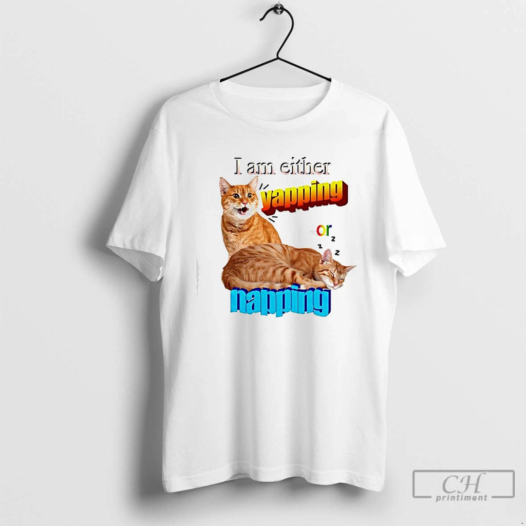 Premium I Am Either Yapping Or Napping Two Orange Cats Graphic