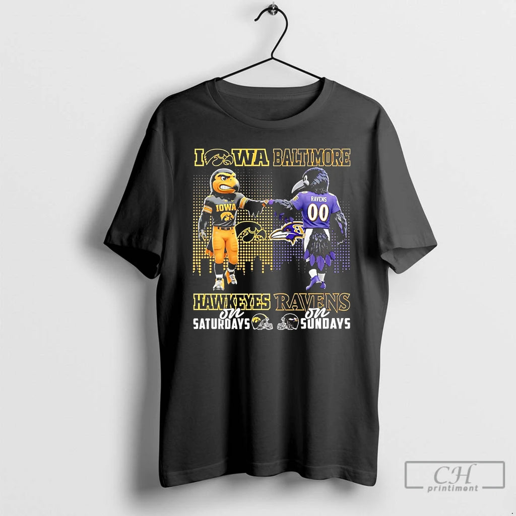 Premium Iowa Hawkeyes On Saturdays Baltimore Ravens On Sundays Mascot