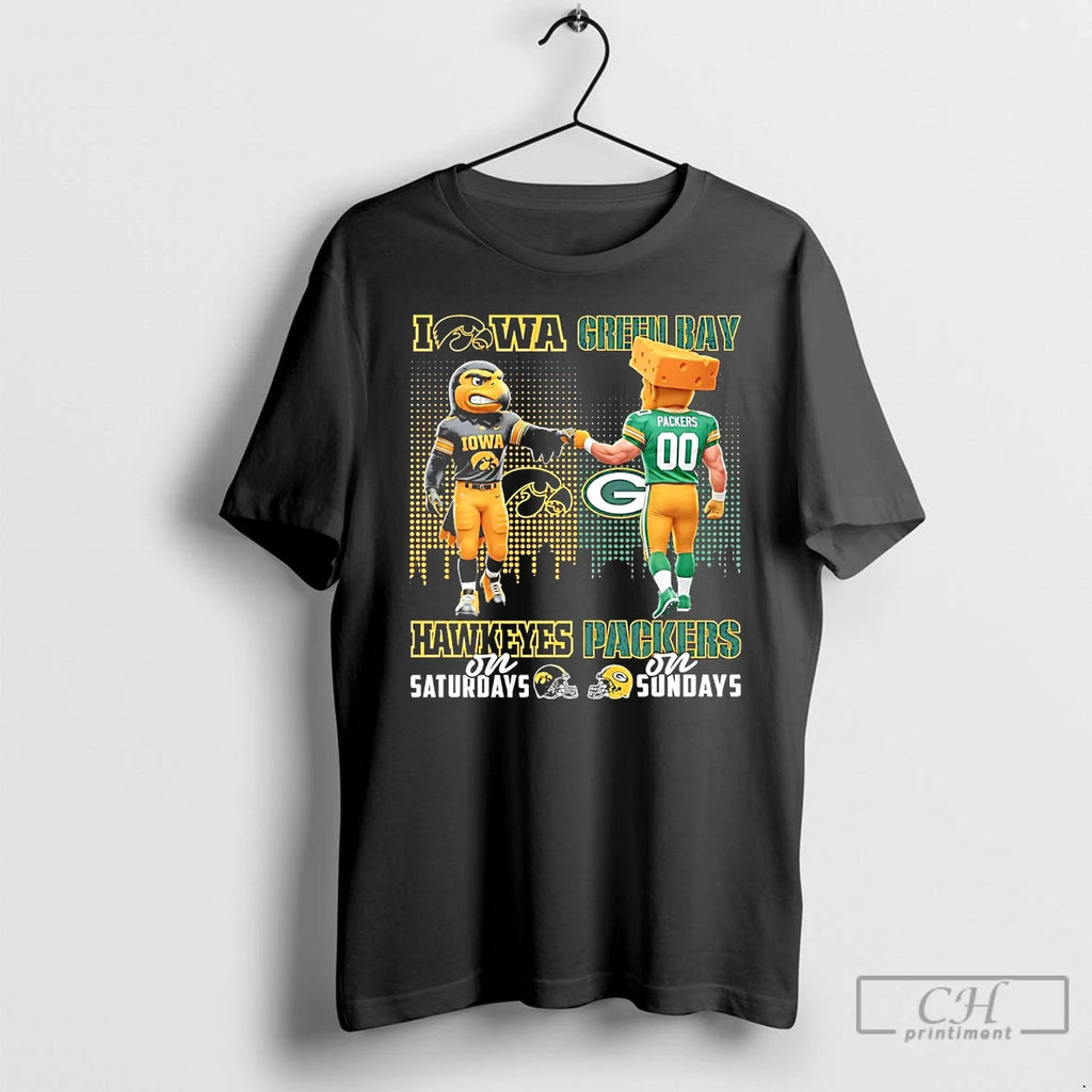 Premium Iowa Hawkeyes On Saturdays Green Bay Packers On Sundays Mascot