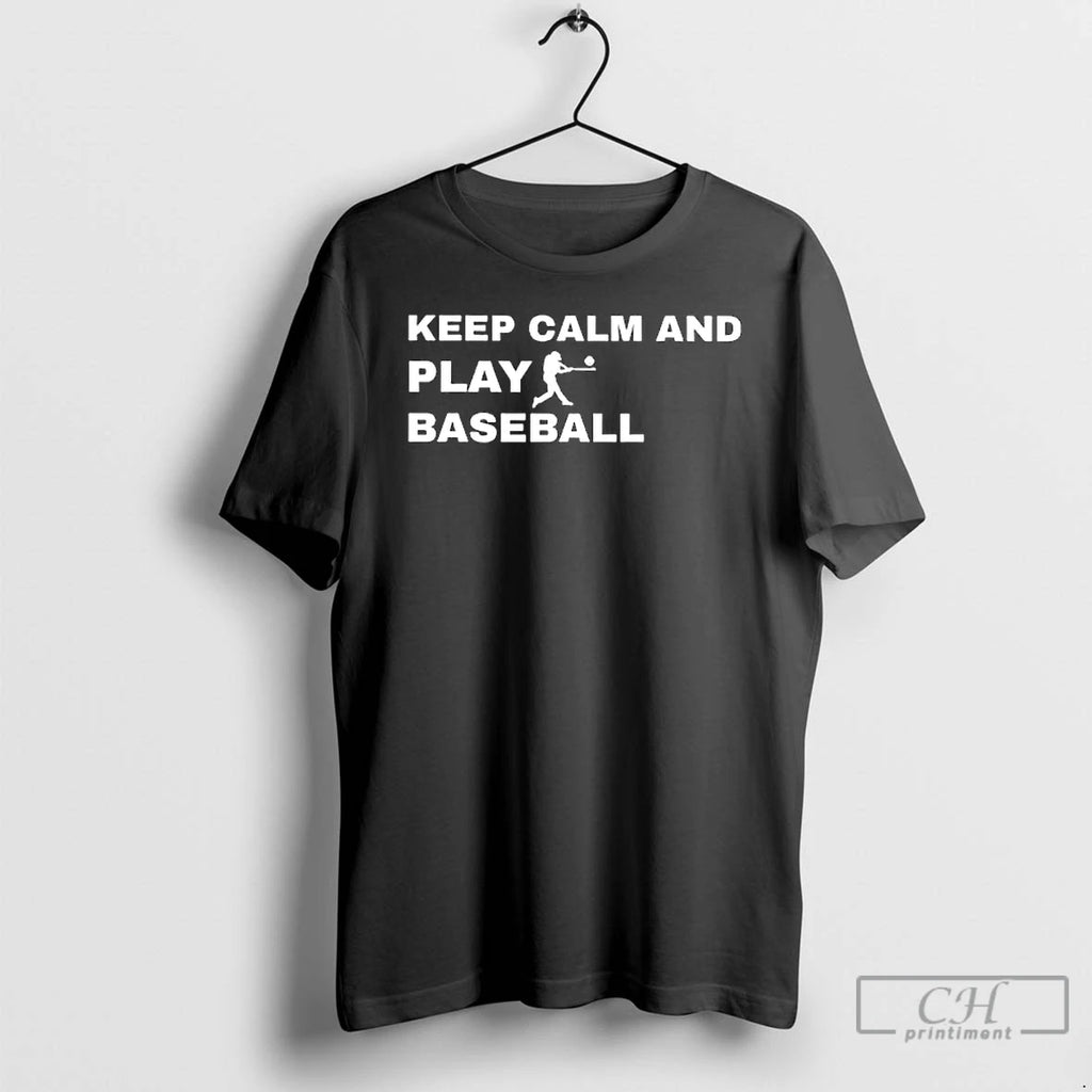 Premium Keep Calm And Play Baseball Player Graphic
