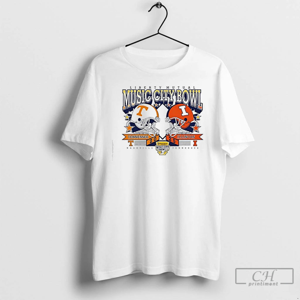 Premium Liberty Mutual Music City Bowl Tennessee Volunteers Vs Illinois Fighting Illini 2025 Helmets