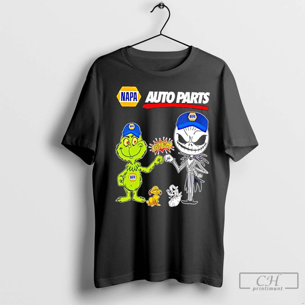 Premium Napa Auto Parts X Grinch And Jack Skellington Fist Bump Uniwilling Friends