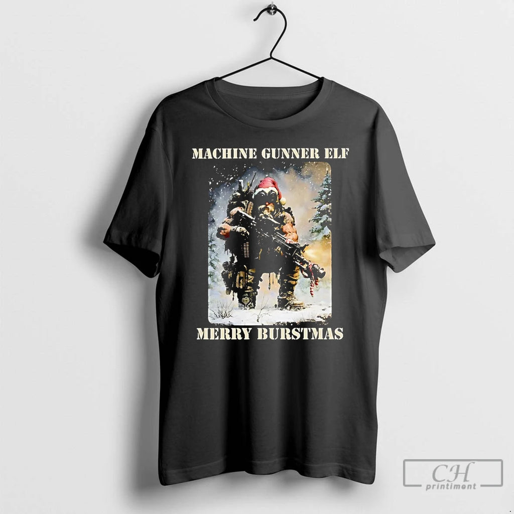 Premium Santa Machine Gunner Elf Merry Burstmas Christmas