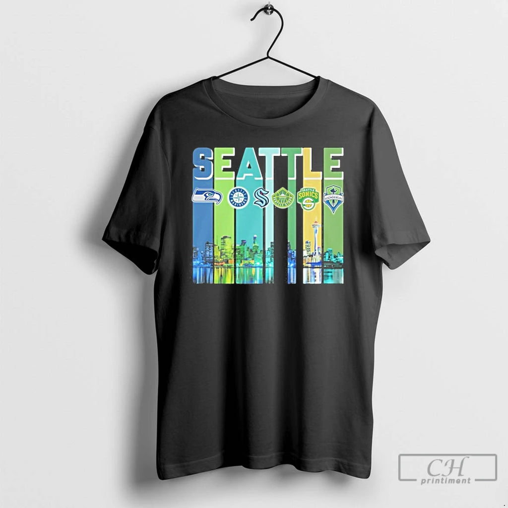 Premium Seattle Logo City Vintage T Shirts