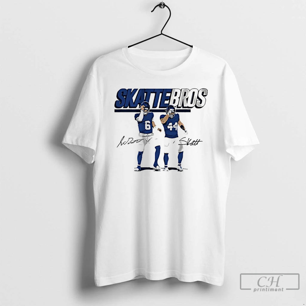 Premium Skattebros Jaxson Dart And Cam Skattebo New York Giants Signatures T Shirts