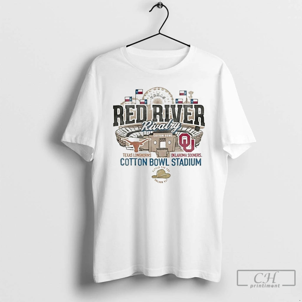Premium The Gameday Red River Rivalry 2025 Texas Vs Oklahoma T Shirts