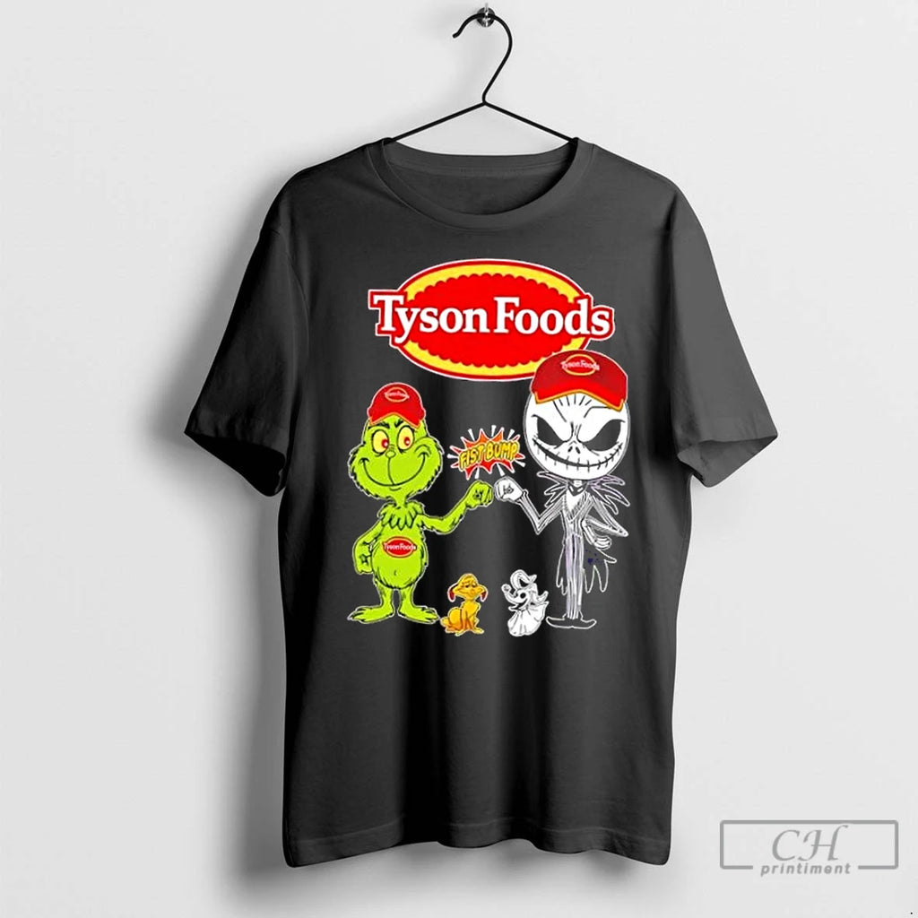 Premium Tyson Foods X Grinch And Jack Skellington Fist Bump Uniwilling Friends