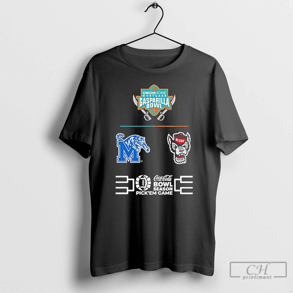 Premium Union Home Mortgage Gasparilla Bowl 2025 Memphis Tigers Vs Nc State Wolfpack T Shirts