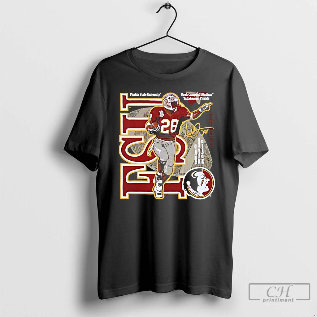 Premium Warrick Dunn Fsu Seminoles No 28 Signature Graphic
