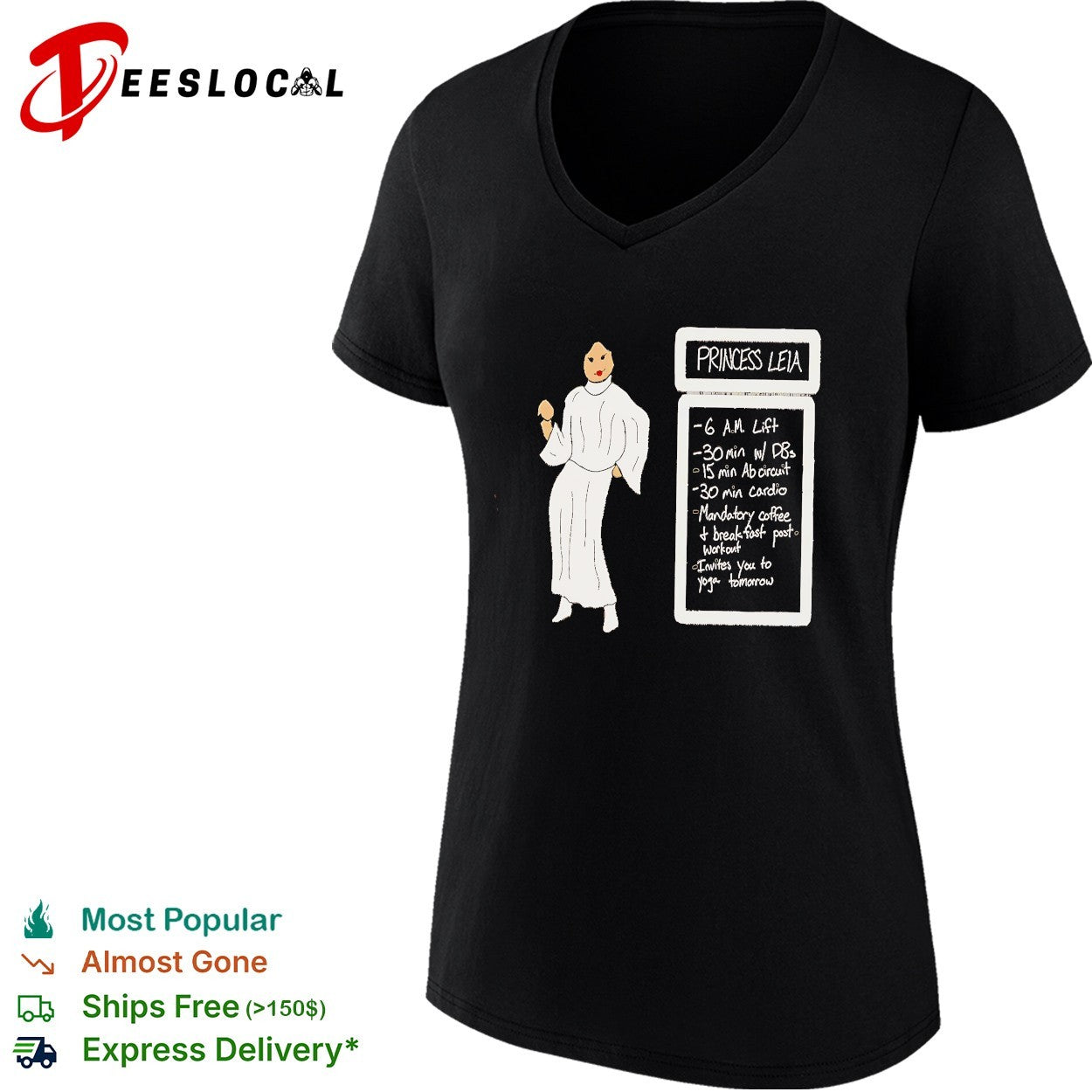 Princess Leia workout schedule shirt