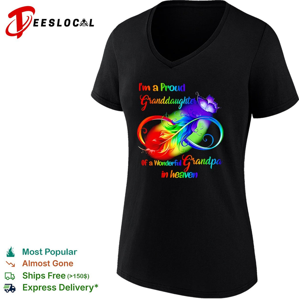Proud Granddaughter of a Wonderful Grandpa in Heaven Memorial shirt