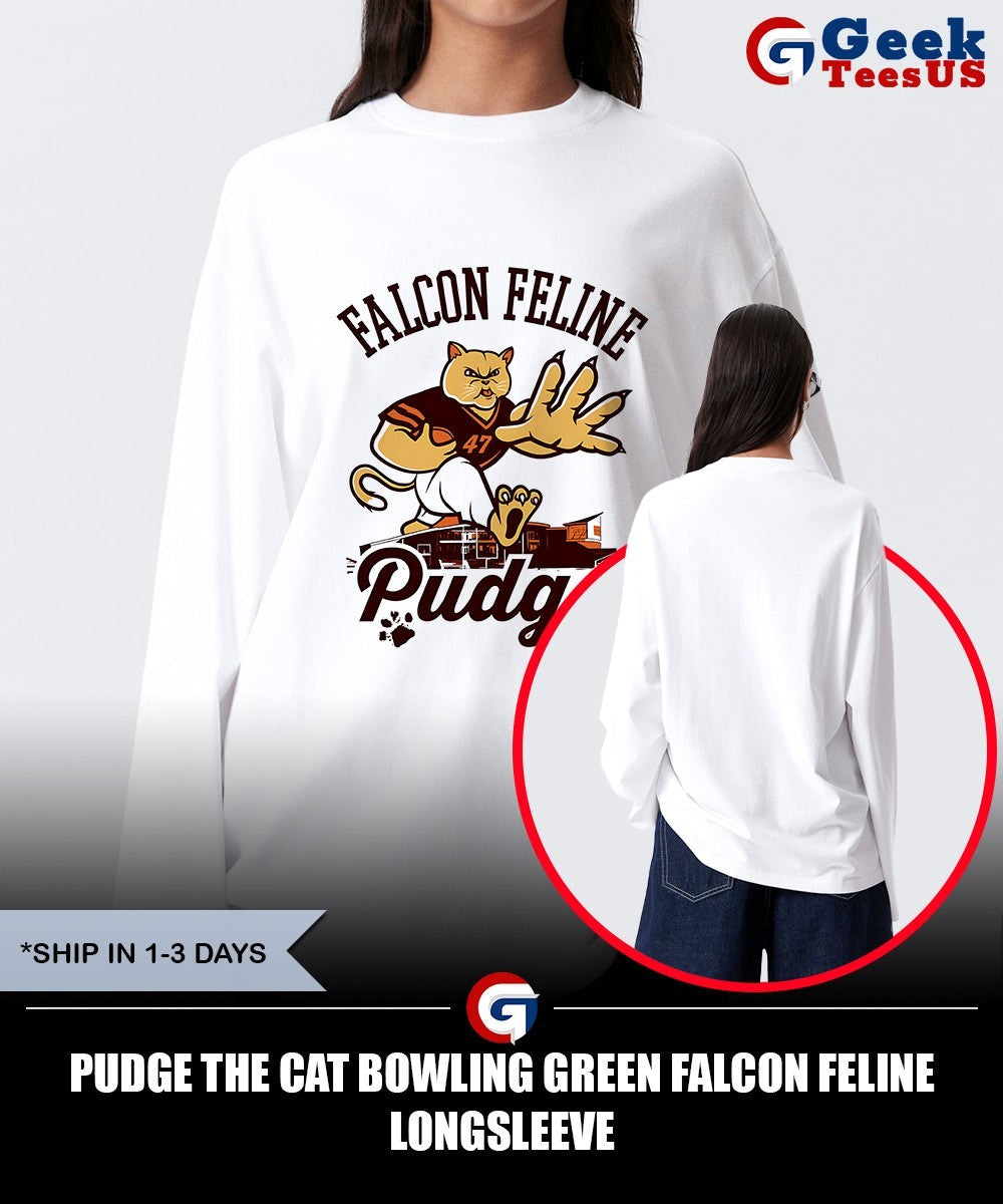 Pudge the Cat Bowling Green Falcon Feline shirt
