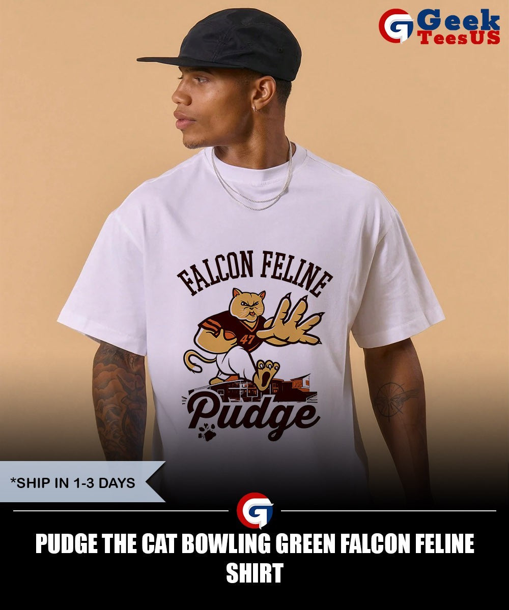 Pudge the Cat Bowling Green Falcon Feline shirt