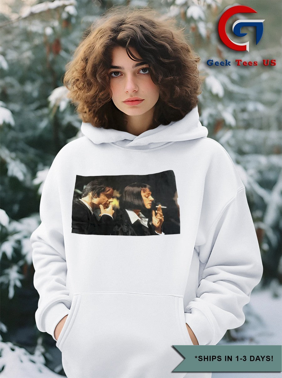 Pulp Fiction Vincent Vega and Mia Wallace smoking shirt