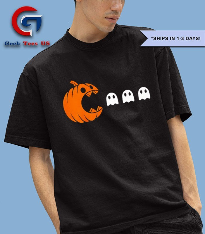 Pumpkin eating ghost Pacman Halloween shirt