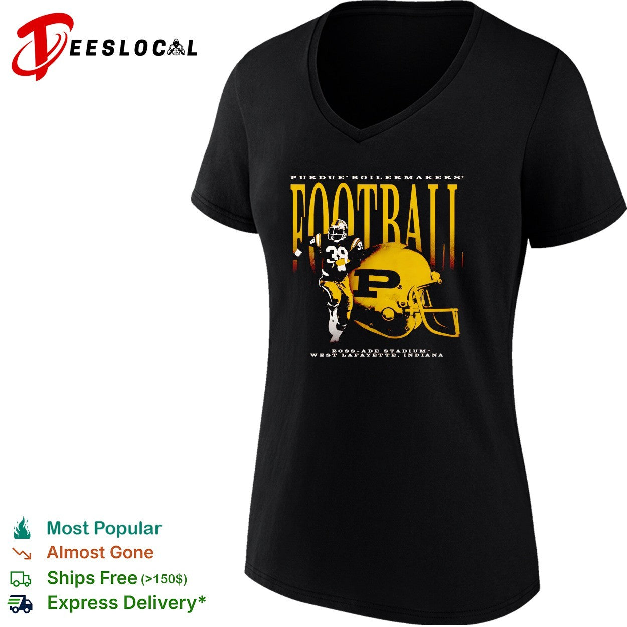 Purdue Boilermakers football player number 39 helmet Ross Ade Stadium shirt