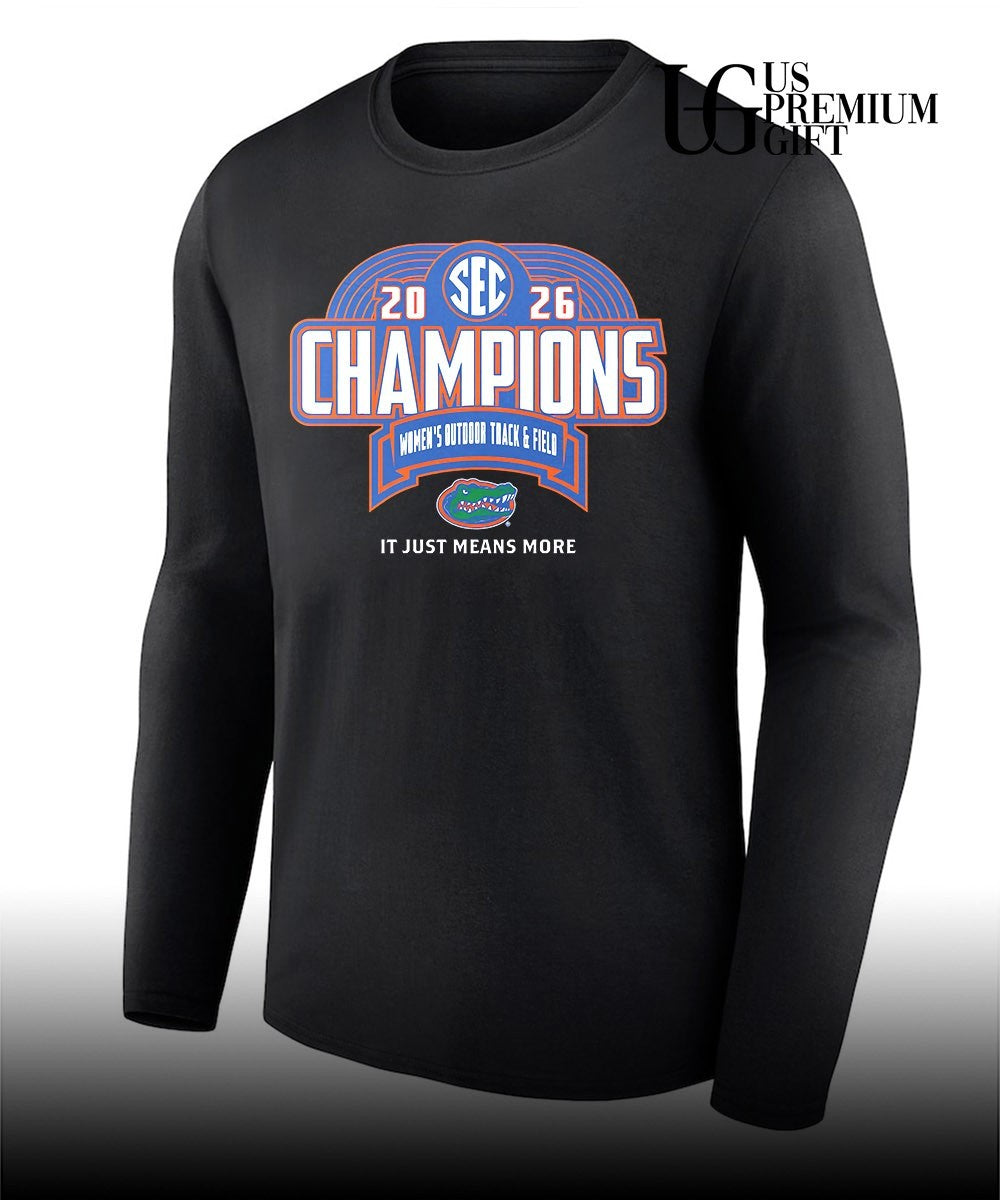 Florida Gators 2026 SEC Women’s Outdoor Track & Field Champions logo T-shirt