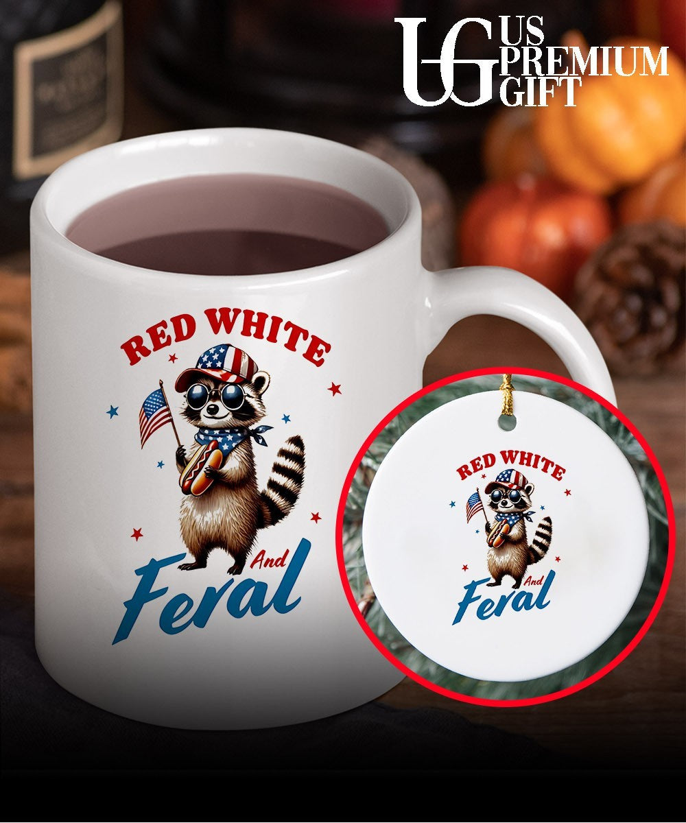 Raccoon Red White and Feral shirt