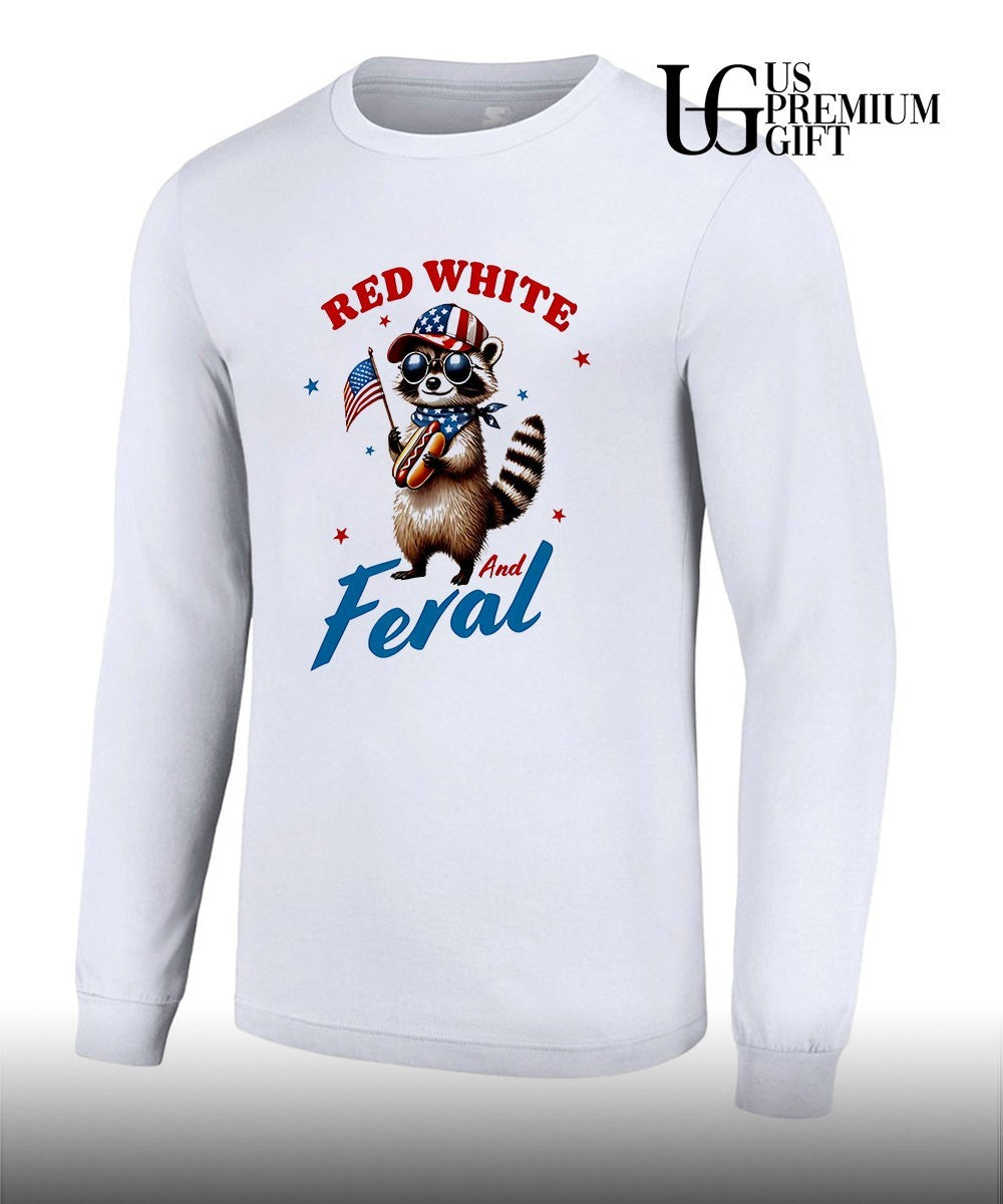 Raccoon Red White and Feral shirt