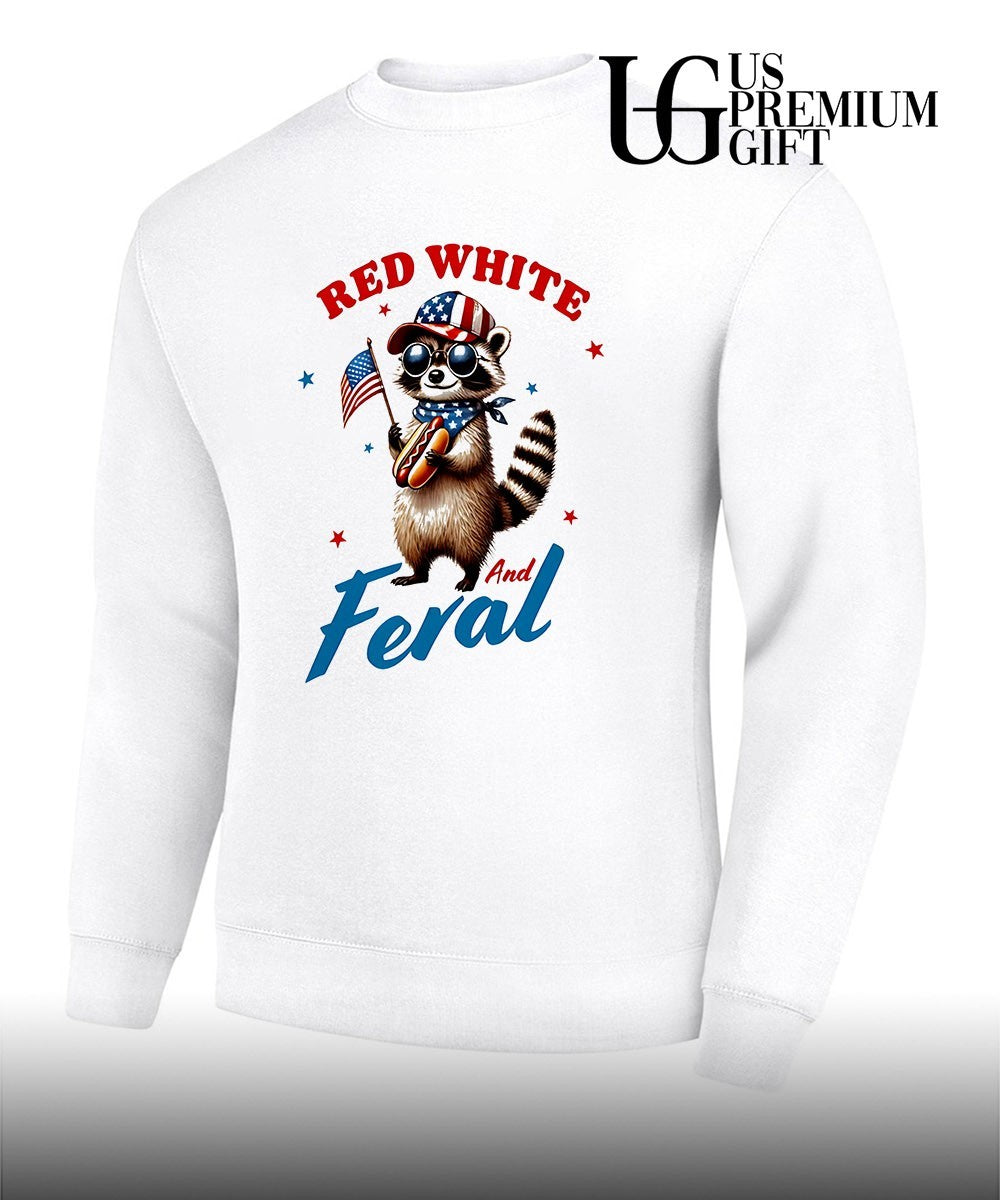 Raccoon Red White and Feral shirt