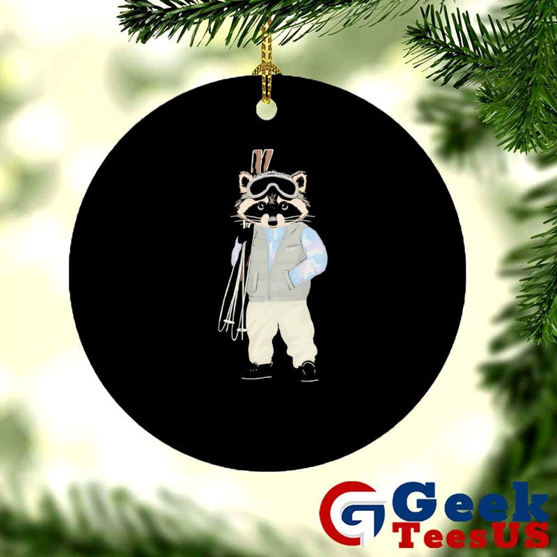 Raccoon skiing trash Peace shirt