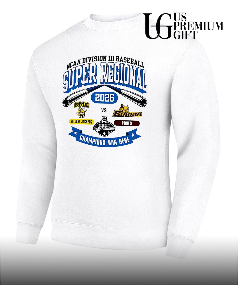 Randolph-Macon Yellow Jackets and Rowan Profs Division III Baseball Super Regional 2026 Champions Win Here shirt