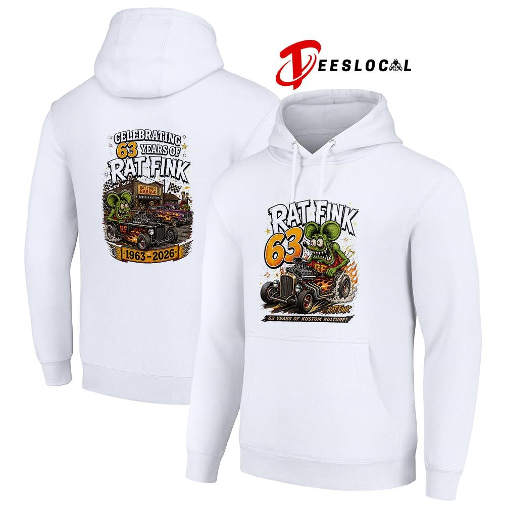 Rat Fink 63 years of rock kustom kulture graphic art shirt