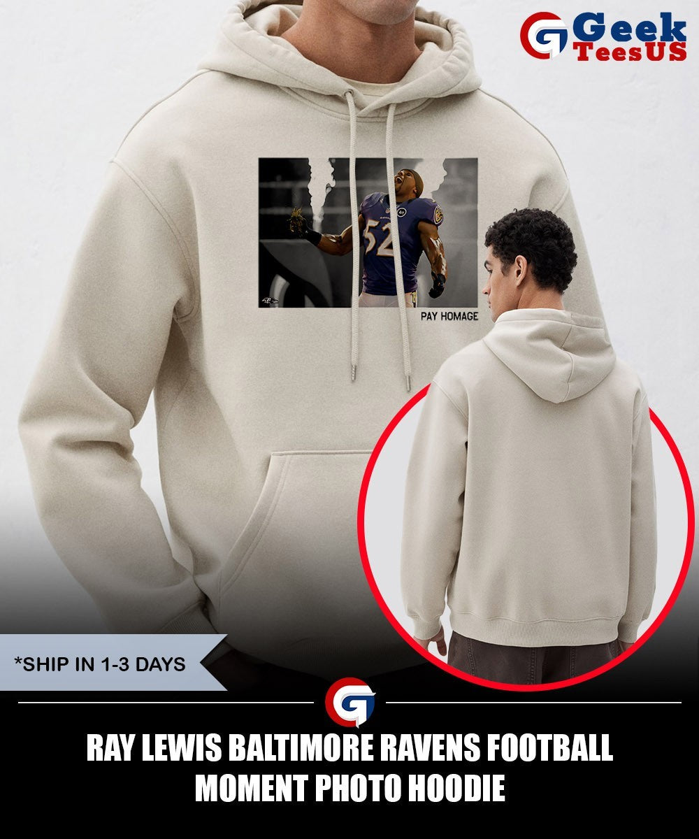 Ray Lewis Baltimore Ravens football moment photo shirt