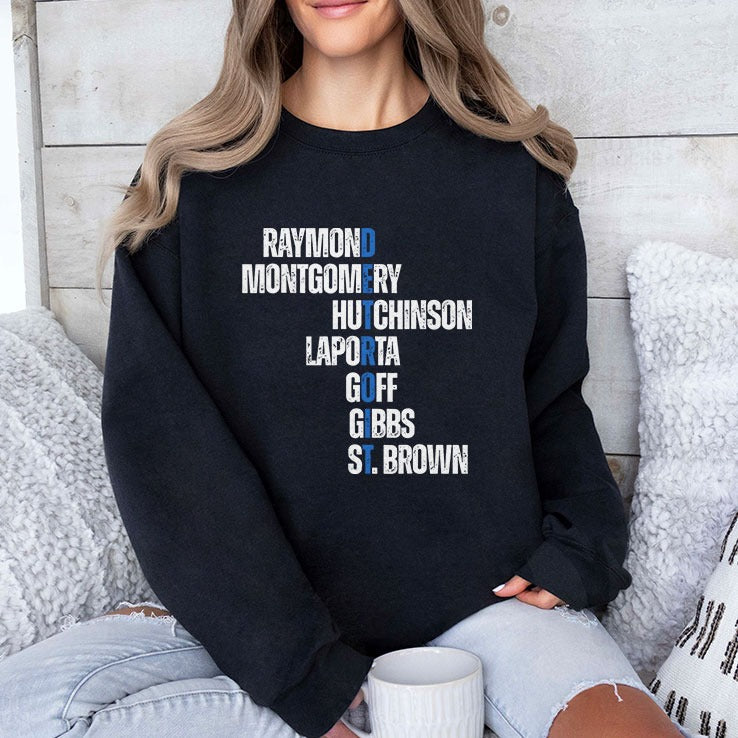Raymond Montgomery Hutchinson Laporta Goff Gibbs St Brown Detroit Shirt
