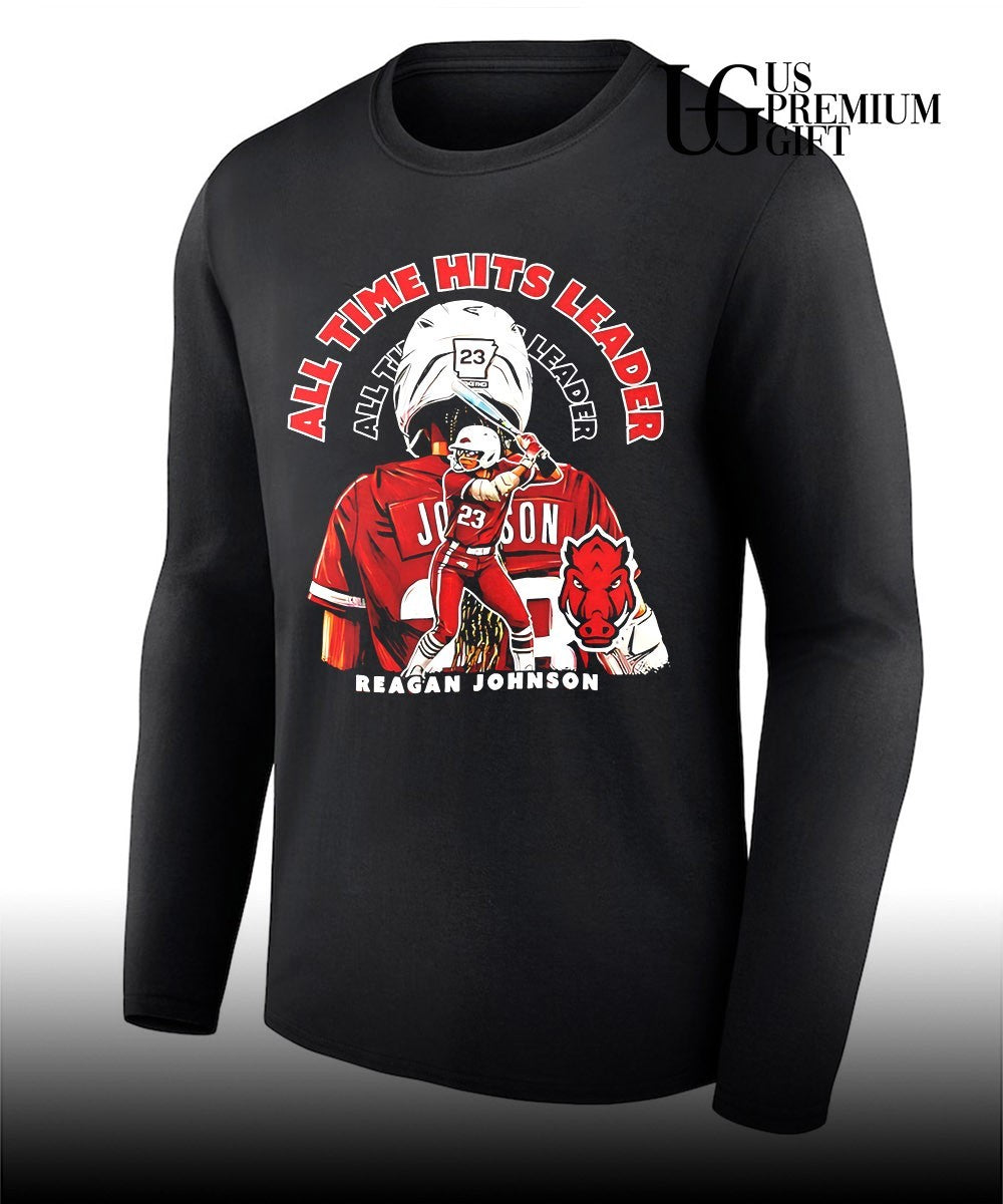 Reagan Johnson All Time Hits Leader Arkansas Razorbacks softball shirt