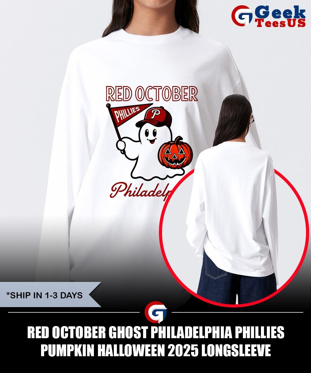 Red October Ghost Philadelphia Phillies pumpkin Halloween 2025 shirt