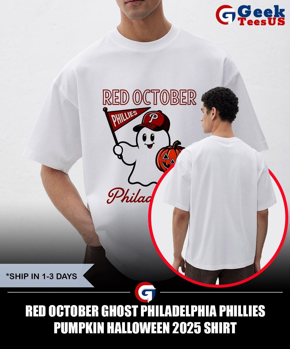 Red October Ghost Philadelphia Phillies pumpkin Halloween 2025 shirt