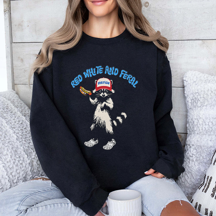 Red White And Feral Merica T Shirt