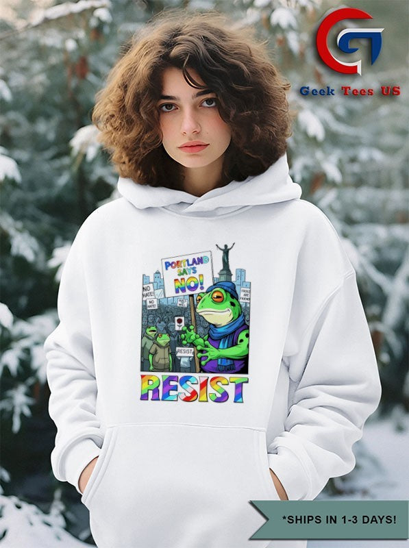 Resist portland frog says no I stand with frog anti fascism anti Trump shirt