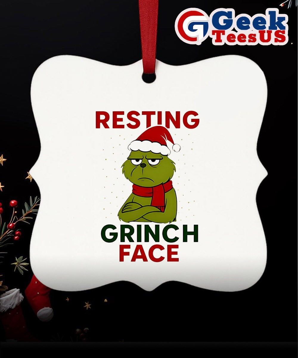 Resting Grinch Face Christmas Ornament