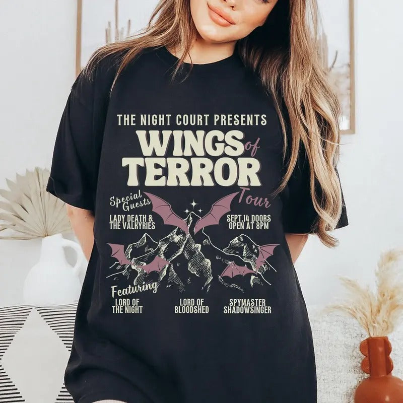 Retro ACOTAR Shirt Bat Boys Shirt Rhysand Azriel Acotar Cassian Acotar Velaris Shirt Valkyrie Shirt Acotar Gifts SJM Merch